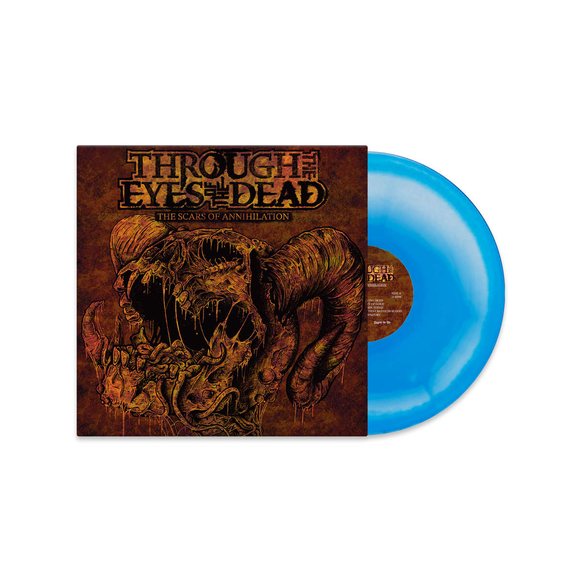 Through the Eyes of the Dead "The Scars of Annihilation" Skepsis Blue Vinyl